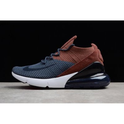 Nike Air Max 270 Flyknit Koyu Mavi / Kahverengi / Siyah Koşu Ayakkabısı Türkiye - KZK25PBF